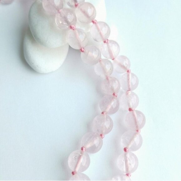 Premium quality Rose Quartz Necklace 19" - Picture 6 of 8